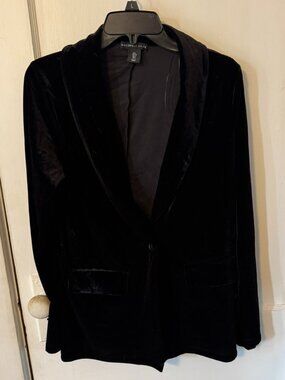 Women's SincerelyJules Black Velvet Suit Jacket/Blazer. Size Large.
